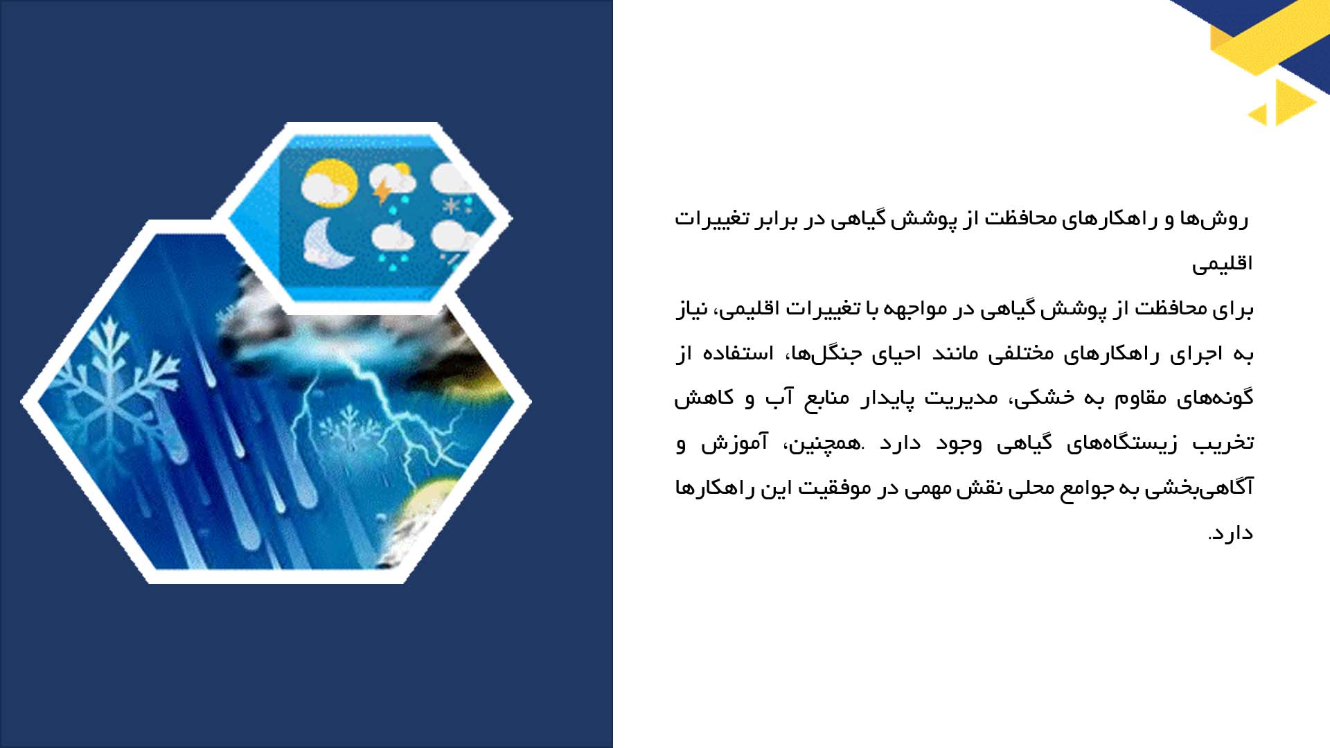 پاورپوینت در مورد تأثیرات تغییرات اقلیمی بر پوشش گیاهی طبیعی